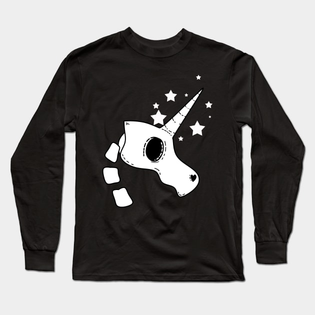 Unicorn Skull Long Sleeve T-Shirt by ThatDistantShore